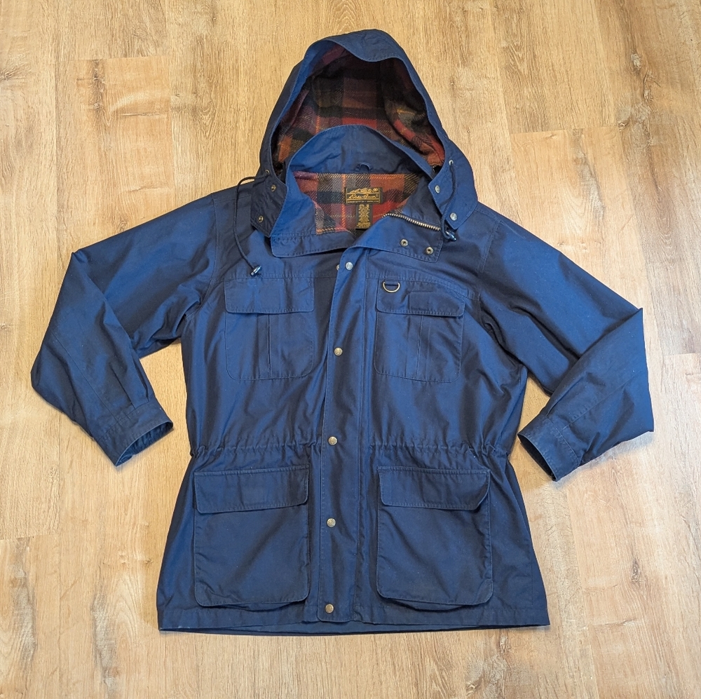 Vintage Eddie Bauer Navy Wool Lined Mountain Parka XL
